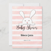 Invitation Blanc Bunny rose bébé Baby shower de bonbons Jeu (Dos)