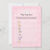 Invitation Blanc Bunny rose Jacquard bébé Emoji images jeu (Devant)