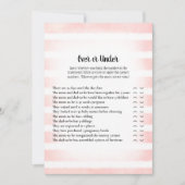 Invitation Blanc Bunny rose sur sous Baby shower jeu (Devant)