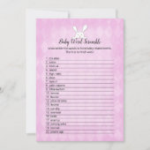 Invitation Blanc Bunny violet Jacquard bébé Word Scramble Jeu (Devant)