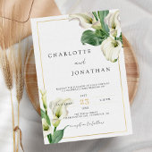 Invitation Blanc Calla Lily Élégant Romantique Mariage classi