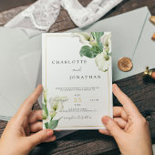 Invitation Blanc Calla Lily Élégant Romantique Mariage classi