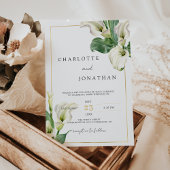 Invitation Blanc Calla Lily Élégant Romantique Mariage classi