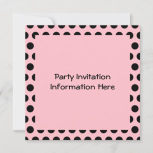 Invitation Blanc cassé et noir à pois