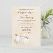Invitation blanc citrouille automne moisson mariage invite (Debout devant)