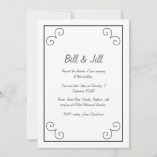 Invitation Blanc classique avec Mariage de bordure de défilem