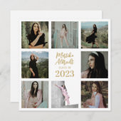 Invitation Blanc classique et simple | Diplôme photo (Devant / Derrière)