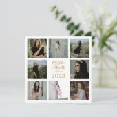 Invitation Blanc classique et simple | Diplôme photo (Debout devant)