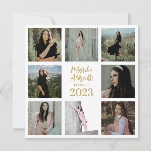 Invitation Blanc classique et simple | Diplôme photo (Devant)