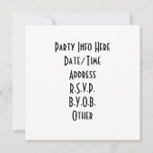 INVITATION BLANC - CONCEVEZ VOTRE PROPRE - CRÉEZ VOTRE PROPRE (Dos)