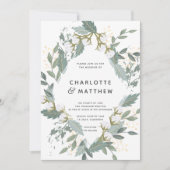 Invitation Blanc Cotton Garden Diamond Mariage botanique (Devant)