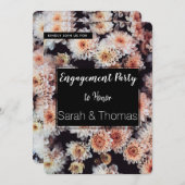 INVITATION BLANC DAHLIA FLORAL ELEGANT ENGAGEMENT PARTY (Devant / Derrière)