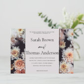 INVITATION BLANC DAHLIA FLORAL ÉLÉGANT MARIAGE BRIDAL (Debout devant)