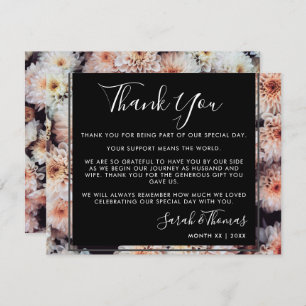 INVITATION BLANC DAHLIA FLORAL ÉLÉGANT MERCI