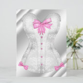 Invitation Blanc Damask Vaches Rose Corset Lingerie Douche (Debout devant)