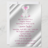 Invitation Blanc Damask Vaches Rose Corset Lingerie Douche (Dos)