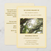 Invitation Blanc dans l'amour Mémoire Arbres funérailles comm (Devant / Derrière)