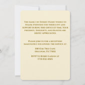 Invitation Blanc dans l'amour Mémoire Arbres funérailles comm (Dos)