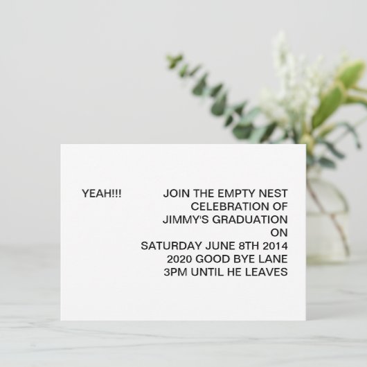 Invitation Blanc de base de 5 po x 7 po (Debout devant)