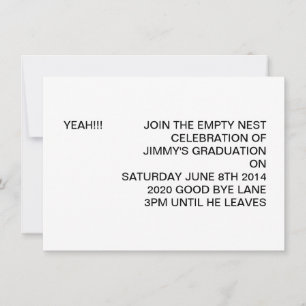 Invitation Blanc de base de 5 po x 7 po