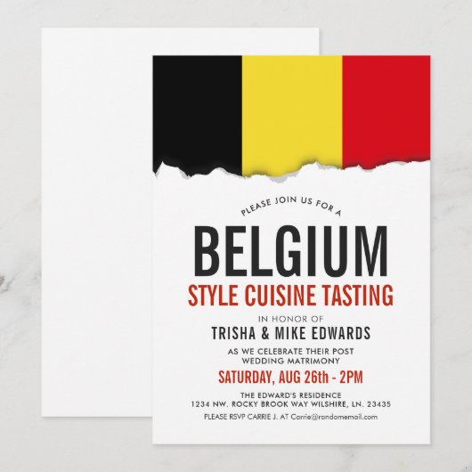 Invitation blanc de drapeau de partie de la (Devant / Derrière)