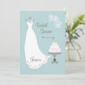 Invitation blanc de Fête de la mariée de robe et (Debout devant)