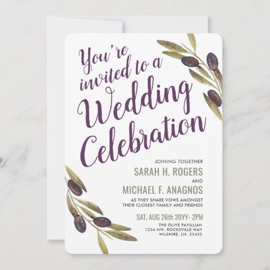 Invitation blanc de mariage de la sangria | de (Devant)