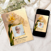 Invitation Blanc Double Daffodil Fleurs Décès Anniversaire