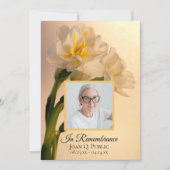Invitation Blanc Double Daffodil Fleurs Décès Anniversaire (Devant)