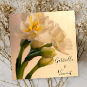 Invitation Blanc Double Daffodils Printemps Mariage