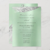 Invitation Blanc Doux 16e robe nuptiale vert (Devant / Derrière)