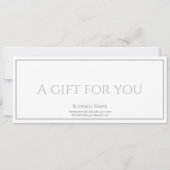 Invitation Blanc élégant avec logo certificat cadeau d'entrep (Devant)