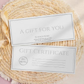 Invitation Blanc élégant avec logo certificat cadeau d'entrep