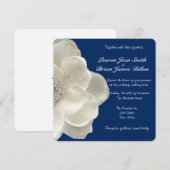 Invitation Blanc élégant, Fleur de Parties scintillant, Faire (Devant / Derrière)