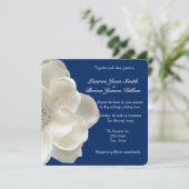 Invitation Blanc élégant, Fleur de Parties scintillant, Faire (Debout devant)