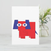 Invitation Blanc éléphant GOP (Debout devant)