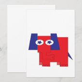 Invitation Blanc éléphant GOP (Devant / Derrière)