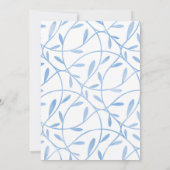 Invitation Blanc et bleu hiver Floral Bouquet Chic Mariage (Dos)