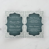 Invitation Blanc et foncé Turquoise Perse style Mariage musul (Intérieur)