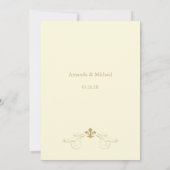 Invitation Blanc et Gold Fleur de Lis Wedding de Champagne (Dos)