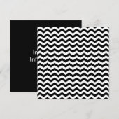 Invitation Blanc et noir en zigzag (Devant / Derrière)