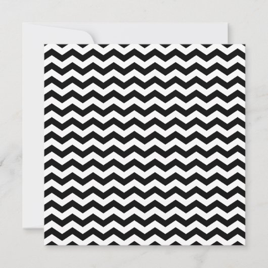 Invitation Blanc et noir en zigzag (Devant)