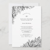 Invitation Blanc et noir Mariage Lingerie Douche (Devant)