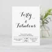 Invitation Blanc et noir "Quarante et fabuleux" 40e anniversa (Debout devant)