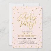 Invitation Blanc et Or | Femmes 40e fête d'anniversaire surpr (Devant)