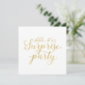 Invitation Blanc et Or | Parti de retraite surprise moderne (Debout devant)