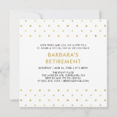 Invitation Blanc et Or | Parti de retraite surprise moderne (Dos)