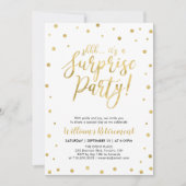 Invitation Blanc et Or | Parti de retraite surprise moderne (Devant)