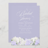 Invitation Blanc et périphérique | Fête des mariées romantiqu (Devant / Derrière)