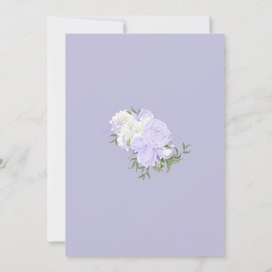 Invitation Blanc et périphérique | Mariage de fleurs romantiq (Dos)